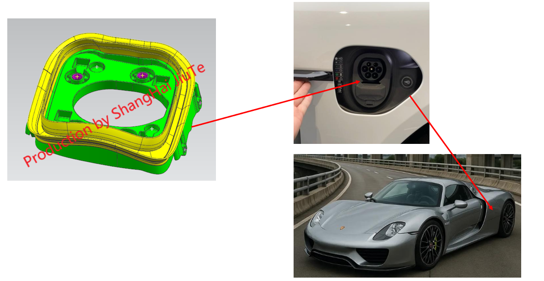 Dual-color product for Porsche car gearshift - charging port bracket